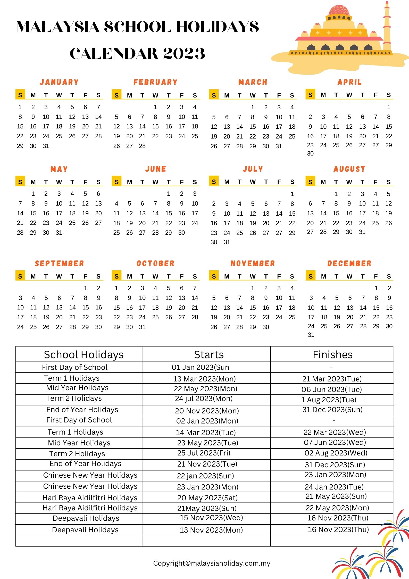School Calendar 2023